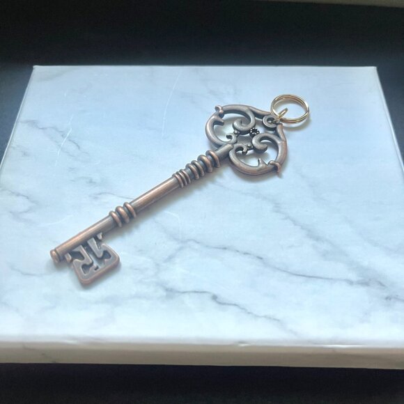 Large Vintage Style Skeleton Key Copper Keychain - Picture 2 of 2